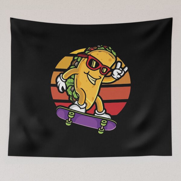Item preview, Skateboard Taco Skater Mexican Retro Foodie Skateboarder designed and sold by DoSt-997.