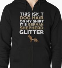 GERMAN SHEPHERD GLITTER Zipped Hoodie