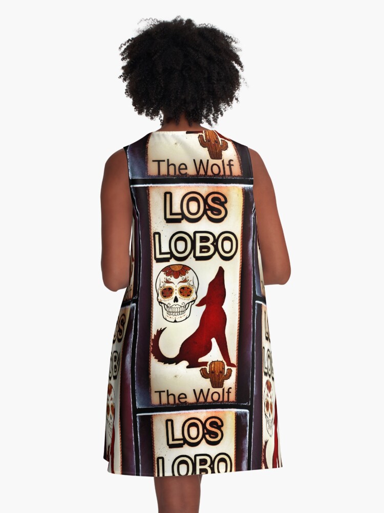 Thumbnail 3 of 4, A-Line Dress, Los Lobo - The Wolf designed and sold by kinkatstyle.