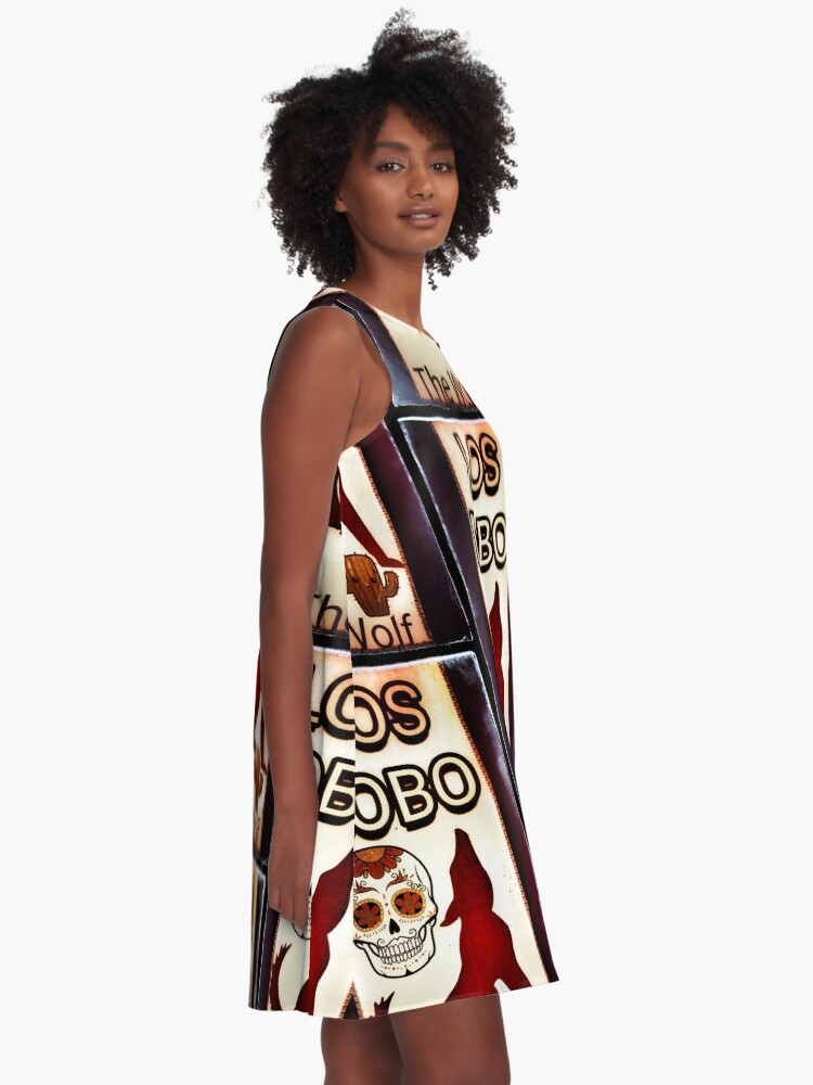 Thumbnail 2 of 4, A-Line Dress, Los Lobo - The Wolf designed and sold by kinkatstyle.