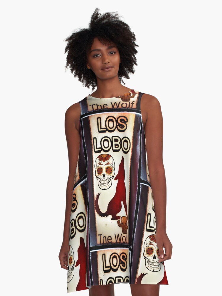 Thumbnail 1 of 4, A-Line Dress, Los Lobo - The Wolf designed and sold by kinkatstyle.