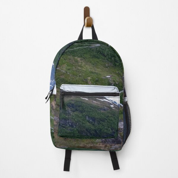 Item preview, Wonderful landscapes in Norway. Vestland. Beautiful scenery of winding roads and snowed mountains from the Gaularfjellet scenic route. Cloudy day. designed and sold by Maurizio Fabbroni.