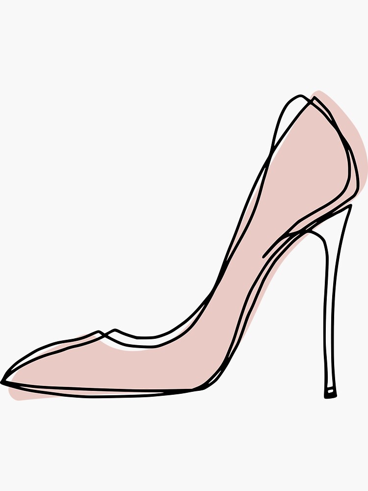 Line Art women's shoes. One Line Drawing women's shoes by AnmarkArt