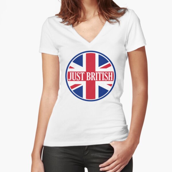 Just British Motoring Magazine Round Logo Fitted V-Neck T-Shirt