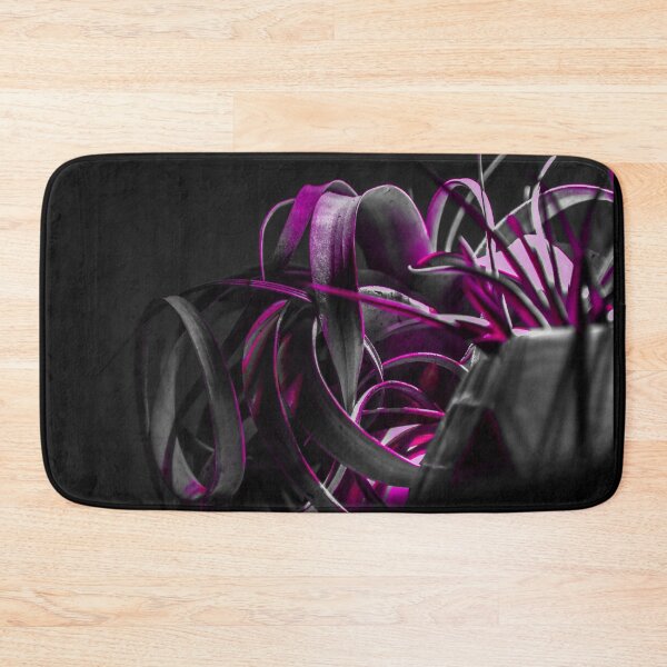Pink Glazed Plant Bath Mat