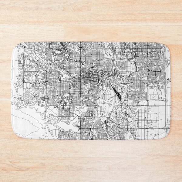 Item preview, Calgary White Map designed and sold by multiplicitymap.
