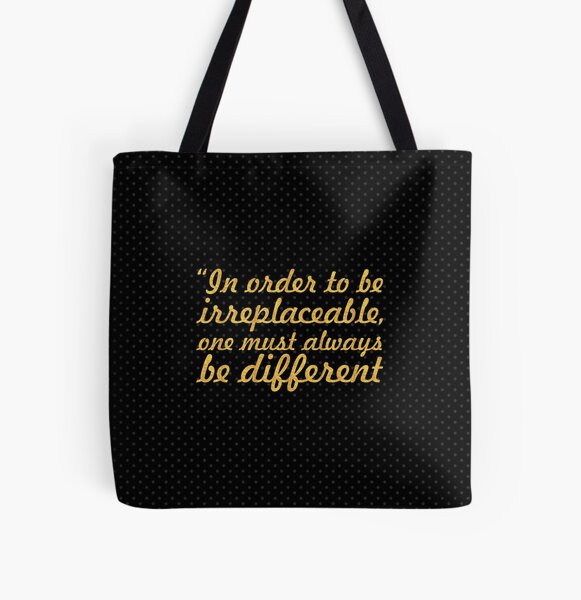 A girl shoud “Coco Chanel” Inspirational Quote Tote Bag for