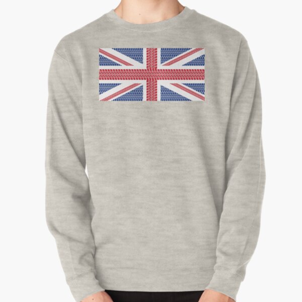 Tire track Union Jack British Flag Pullover Sweatshirt