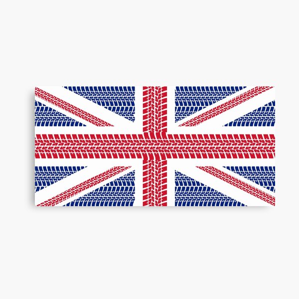 Tire track Union Jack British Flag Canvas Print