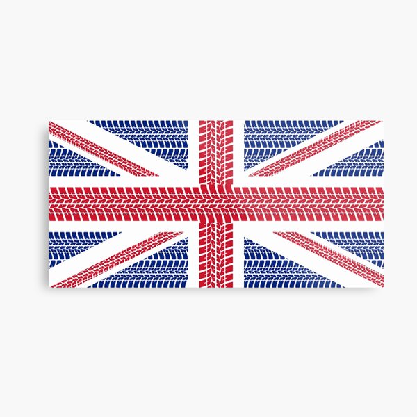 Tire track Union Jack British Flag Metal Print