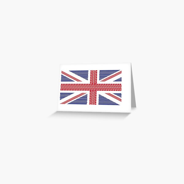 Tire track Union Jack British Flag Greeting Card