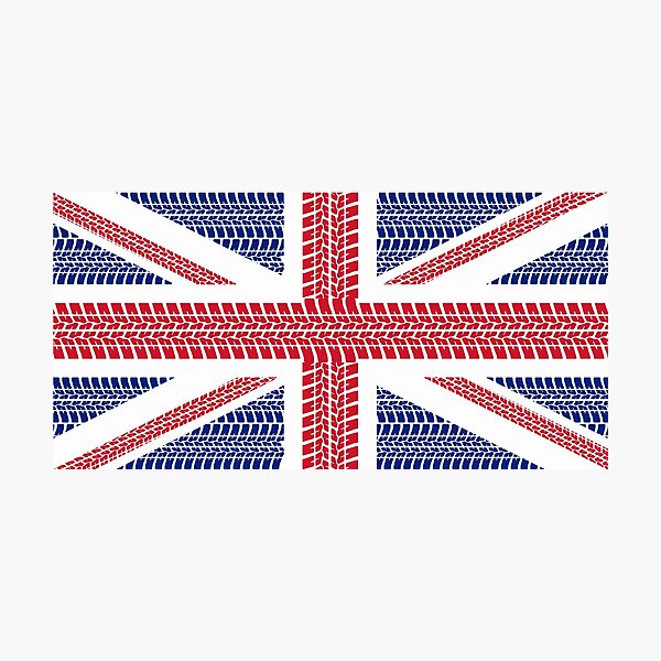 Tire track Union Jack British Flag Photographic Print