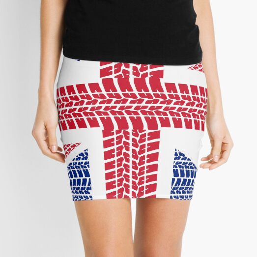 Tire track Union Jack British Flag Mini Skirt
