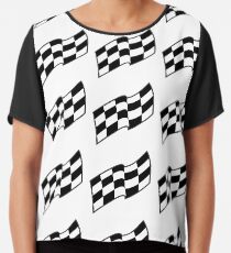 Checkered racing flag, seamless pattern Chiffon Top