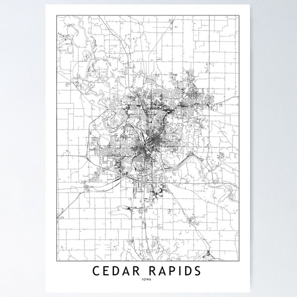 Artikel-Vorschau von Cedar Rapids Weiße Karte, designt und verkauft von multiplicitymap.