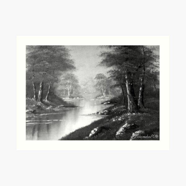 B/W Art Painting Art Print