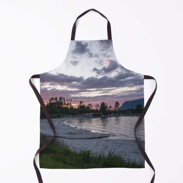 Item preview, Wonderful landscapes in Norway. Vestland. Beautiful scenery of a sunset on a calm sea in a sunny day with red sky and National monument Hjorungavag. designed and sold by Maurizio Fabbroni.