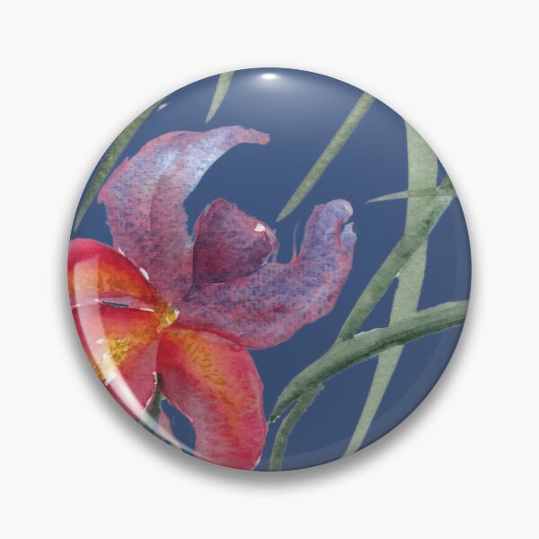 Item preview, Red and Purple Iris Greeting Card with dark blue background  designed and sold by Nadeasart.
