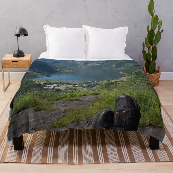 Item preview, Wonderful landscapes in Norway. Vestland. Beautiful scenery of Geiranger Fjord from the Queen's Chair viewpoint. Cruise ship, winding roads, waterfall and stream. designed and sold by Maurizio Fabbroni.