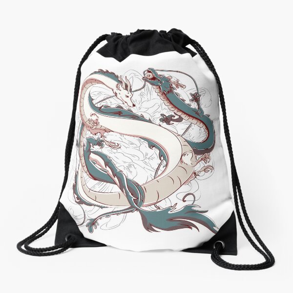 Japanese Dragons Drawstring Bag