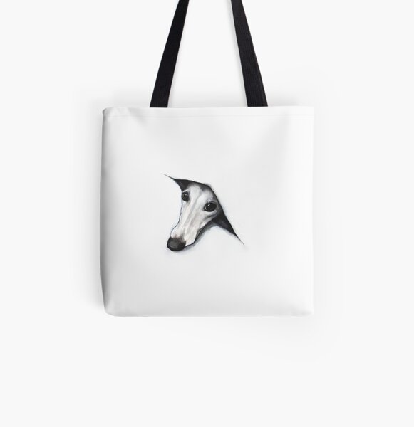 Peeping Whippet All Over Print Tote Bag