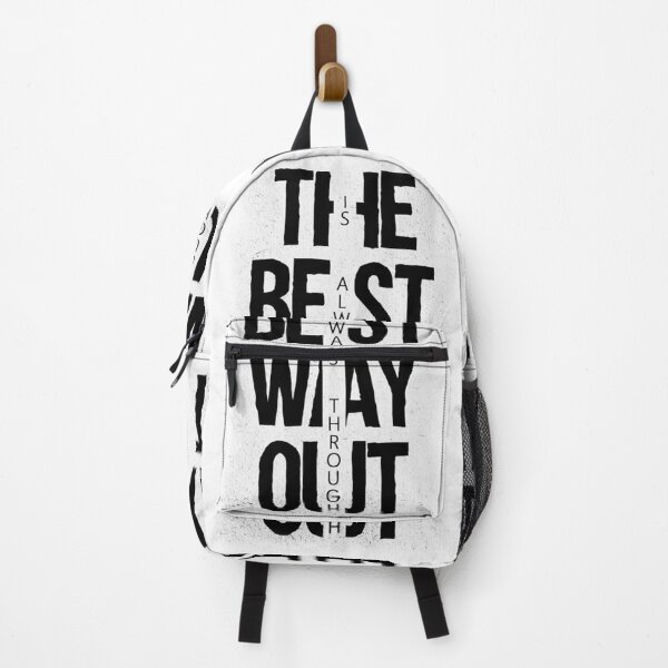 Item preview, THE BEST WAY OUT IS ALWAYS THROUGH black / Cool and Funny quotes designed and sold by DRK7DSGN.