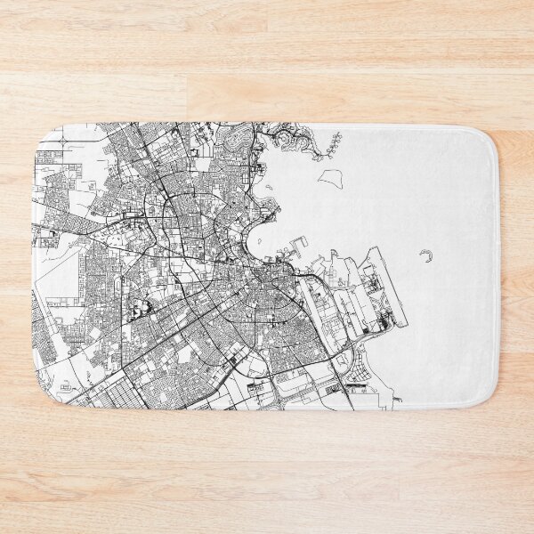 Item preview, Doha White Map designed and sold by multiplicitymap.
