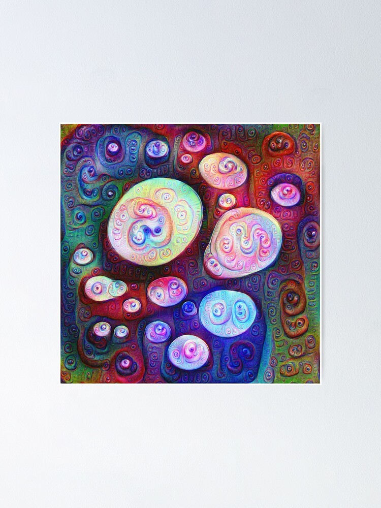 Alternate view of #DeepDream bubbles on frozen lake 5x5K v1450615886 Poster