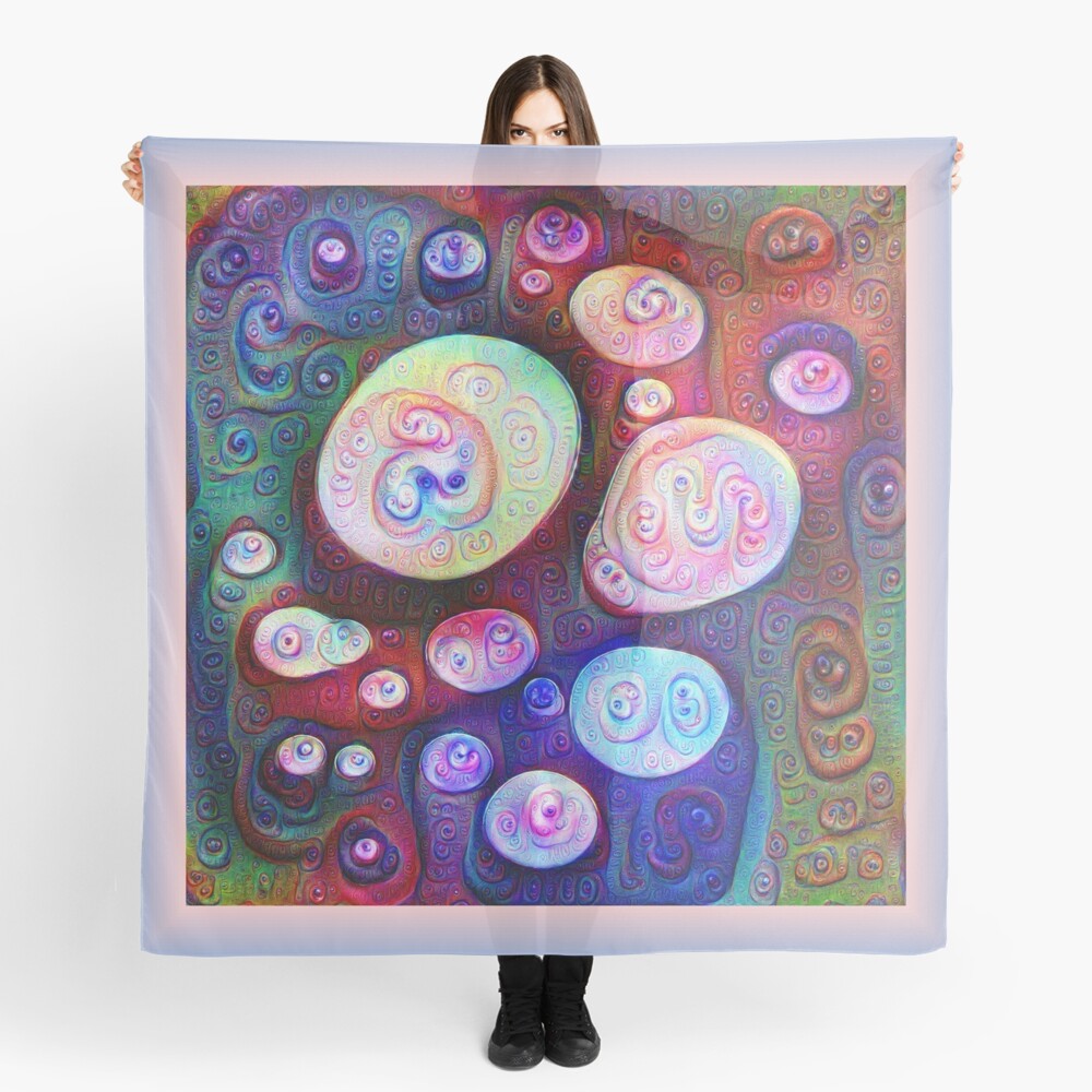 #DeepDream bubbles on frozen lake 5x5K v1450615886 Scarf