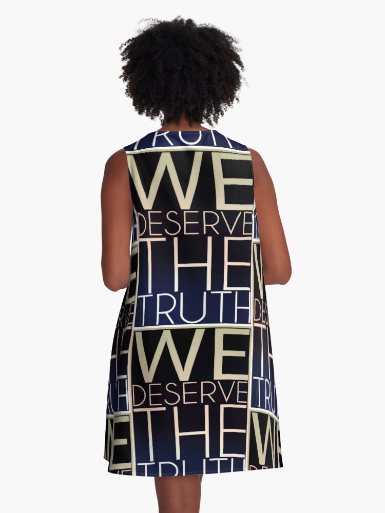 Thumbnail 3 of 4, A-Line Dress, We Deserve The Truth designed and sold by kinkatstyle.