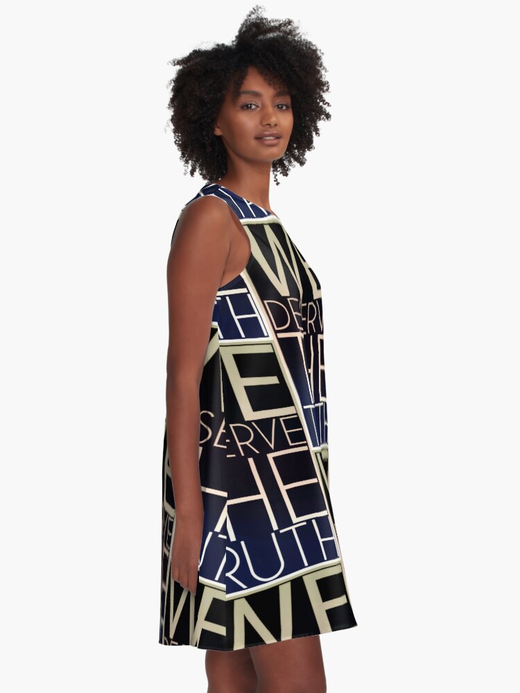 Thumbnail 2 of 4, A-Line Dress, We Deserve The Truth designed and sold by kinkatstyle.