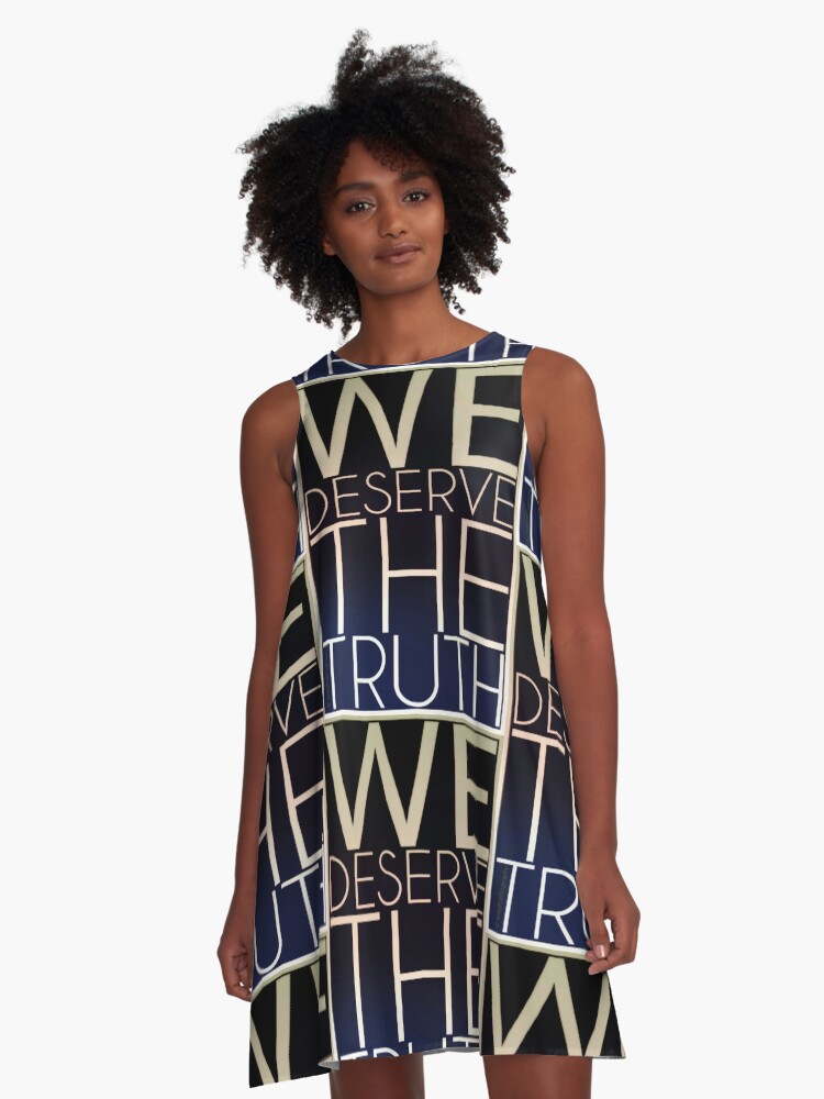 Thumbnail 1 of 4, A-Line Dress, We Deserve The Truth designed and sold by kinkatstyle.