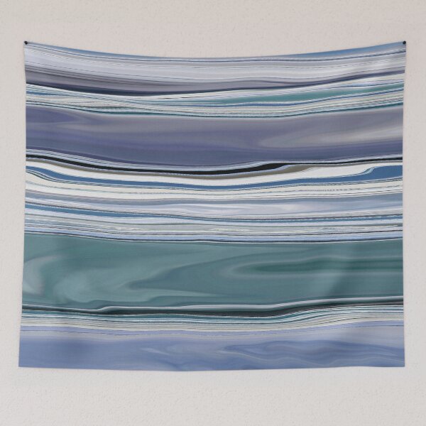 Item preview, Ocean Abstract Horizontal Stripes Beachy Vibes Beach House Décor Art 1 of 20  designed and sold by Beachy.