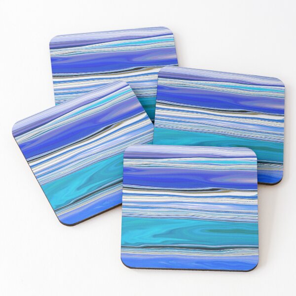 Item preview, Ocean Abstract Horizontal Stripes Beachy Vibes Beach House Décor Art 2 of 20  designed and sold by Beachy.
