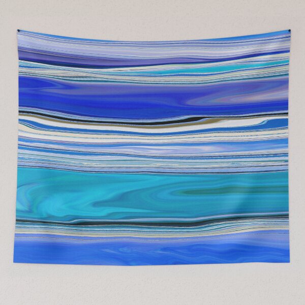 Item preview, Ocean Abstract Horizontal Stripes Beachy Vibes Beach House Décor Art 2 of 20  designed and sold by Beachy.