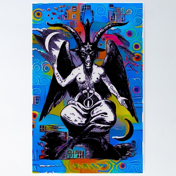 Satanic Decor Baphomet Wall Art Print Canvas Wall Art Print Poster For Home  School Office Decor Frame 16x24inch(40x60cm)