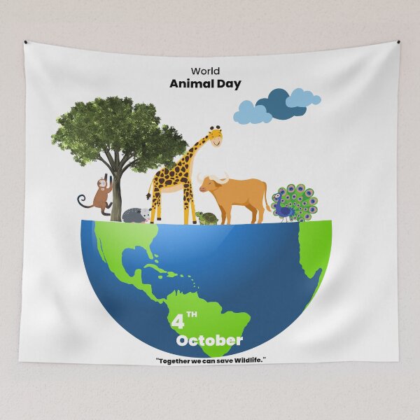 Item preview, Happy World Animal Day designed and sold by coccoPrints.