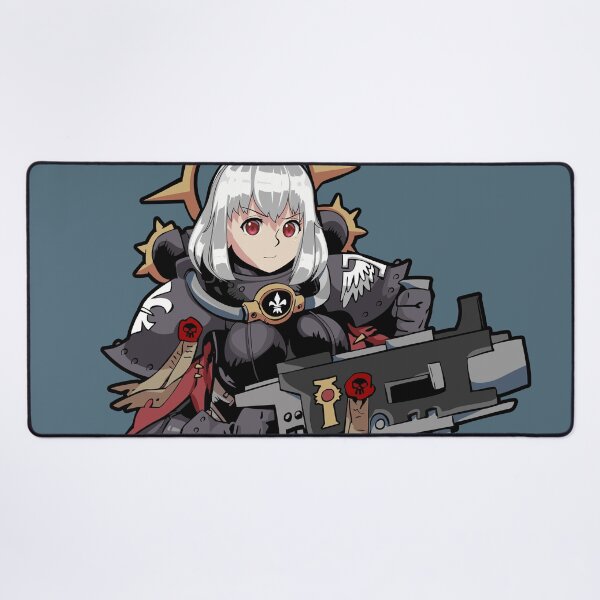 Sister with a huge gun Desk Mat