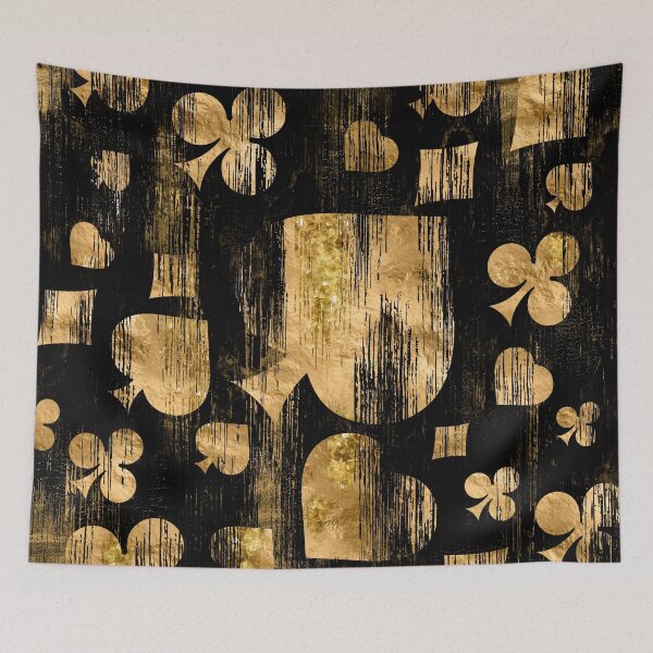 Item preview, Card Suit Symbols - Black And Gold designed and sold by k9printart.