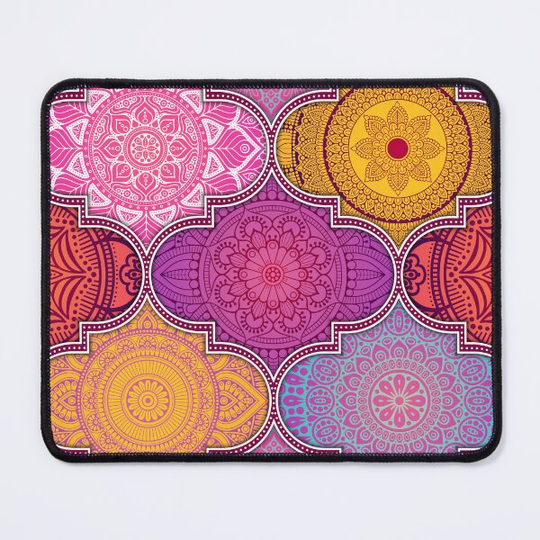 Item preview, Floral Mandal Ancient Art Patterns, Pink, Yellow, Purple, Blue, Orange designed and sold by DuskyMonk.