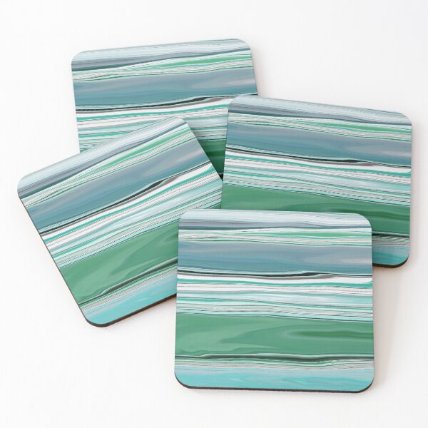 Item preview, Ocean Abstract Horizontal Stripes Beachy Vibes Beach House Décor Art 4 of 20  designed and sold by Beachy.