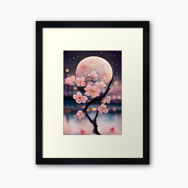 Item preview, Japanese Fantasy Cherry Blossom Tree, Boho, and Moon Art designed and sold by CLOUDREST.