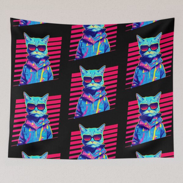 Item preview, Vaporwave Cat designed and sold by TheSamuraiCat.