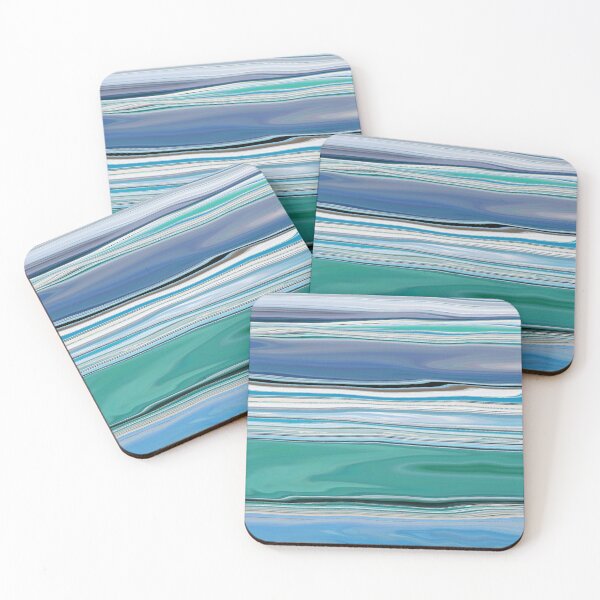Item preview, Ocean Abstract Horizontal Stripes Beachy Vibes Beach House Décor Art 5 of 20  designed and sold by Beachy.
