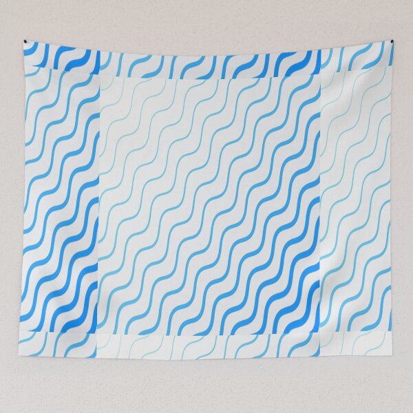 Item preview, Cute blue and white wavy stripes top design designed and sold by BEAUTY ⭐⭐⭐⭐⭐.