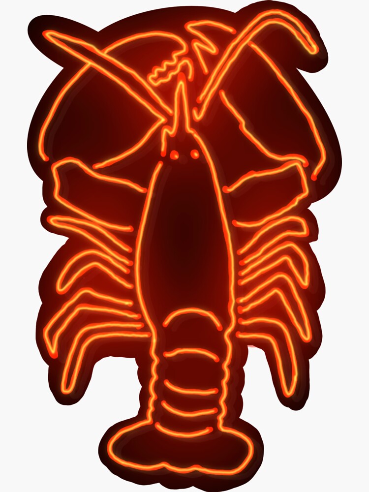 "Neon Lobster " Sticker for Sale by AliaKris Redbubble