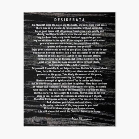 Artikel-Vorschau von Desiderata Gedicht Silber geätzt auf Black Marble, designt und verkauft von Desiderata4u.