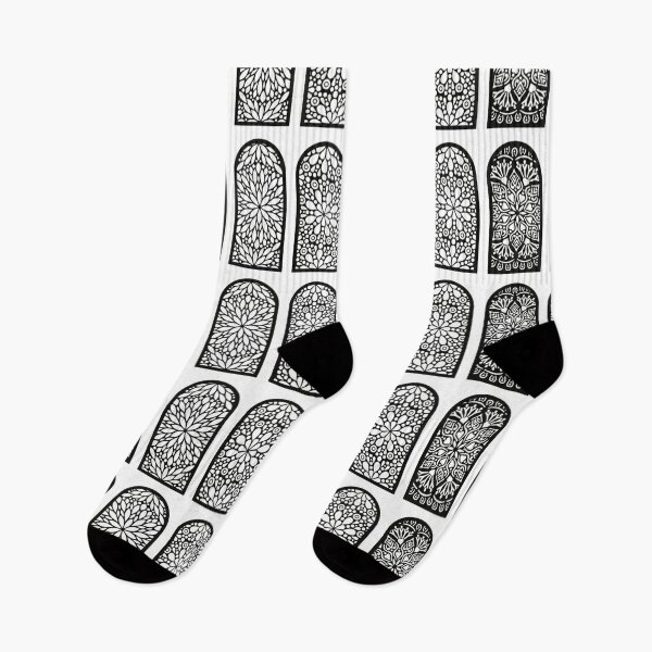 Item preview, Artistic Graphic Pattern, Floral, Black and White Mandal, Window designed and sold by DuskyMonk.