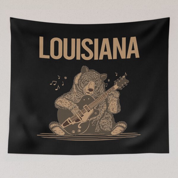 Item preview, Bear With Guitar Louisiana designed and sold by BloodMoneyTwit.
