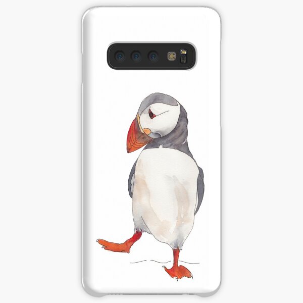 3 Dancing puffins watercolor illustration Samsung Galaxy Snap Case